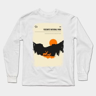 Yosemite National Park California Nature Minimal Travel Poster Long Sleeve T-Shirt